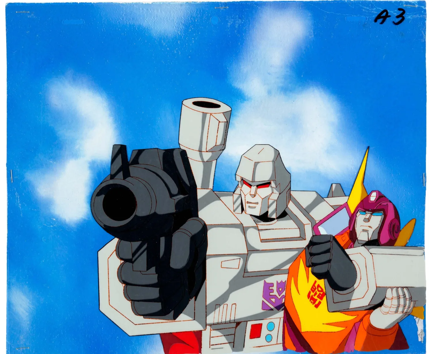 The Transformers: The Movie Production Cel and Painted Background Setup (Sunbow, 1986)