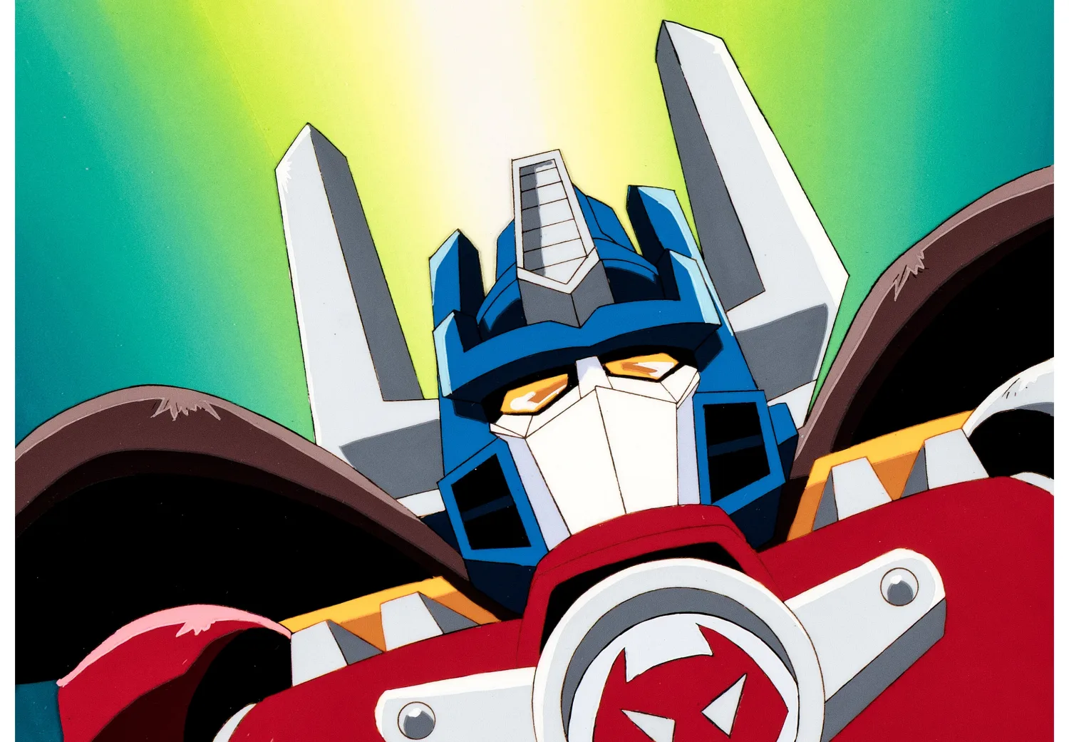 Super Life-Form Transformers: Beast Wars Neo Big Convoy Production Cel with Painted Background and Animation Drawing