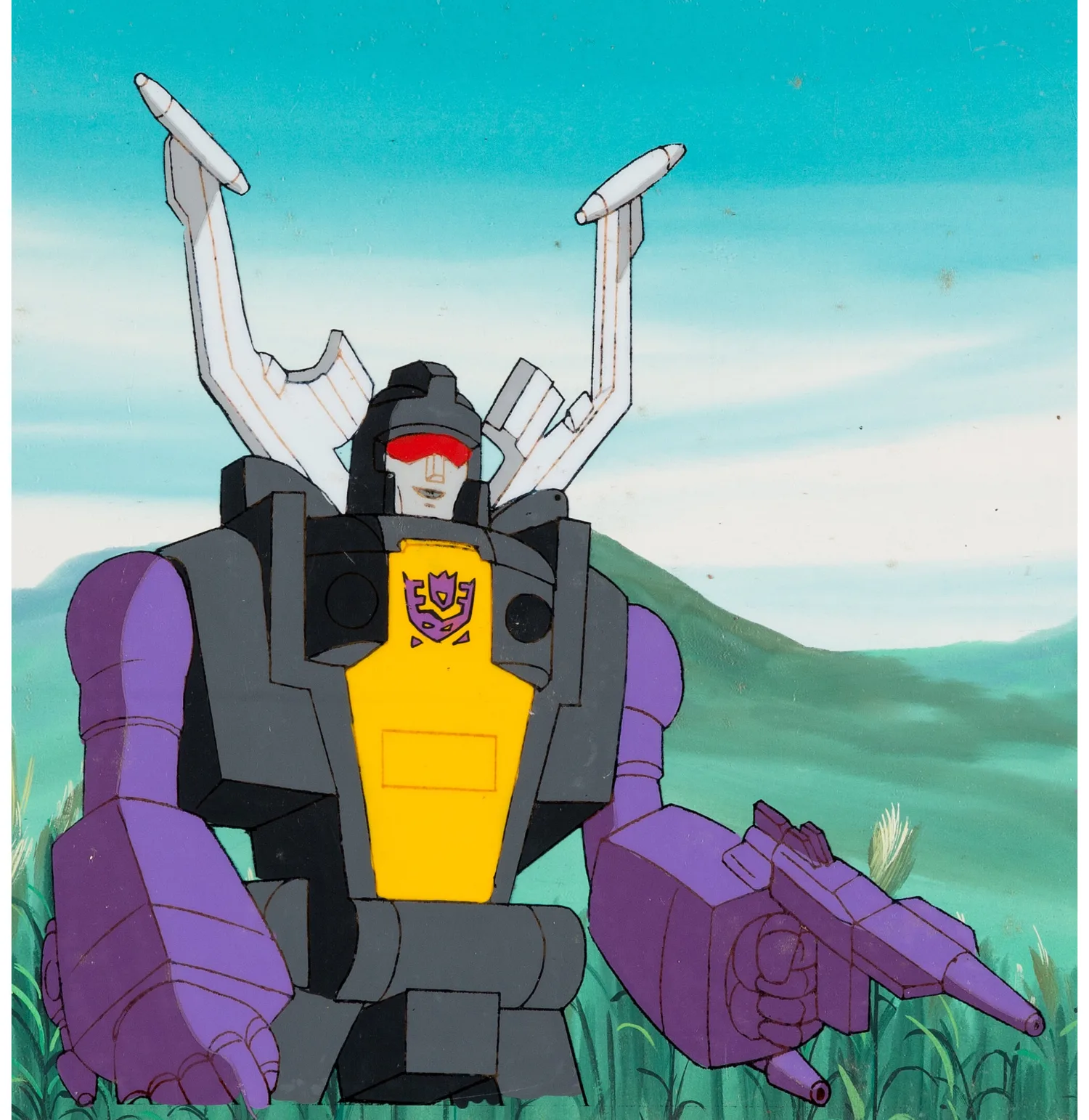 Transformers Production Cel and Painted Background