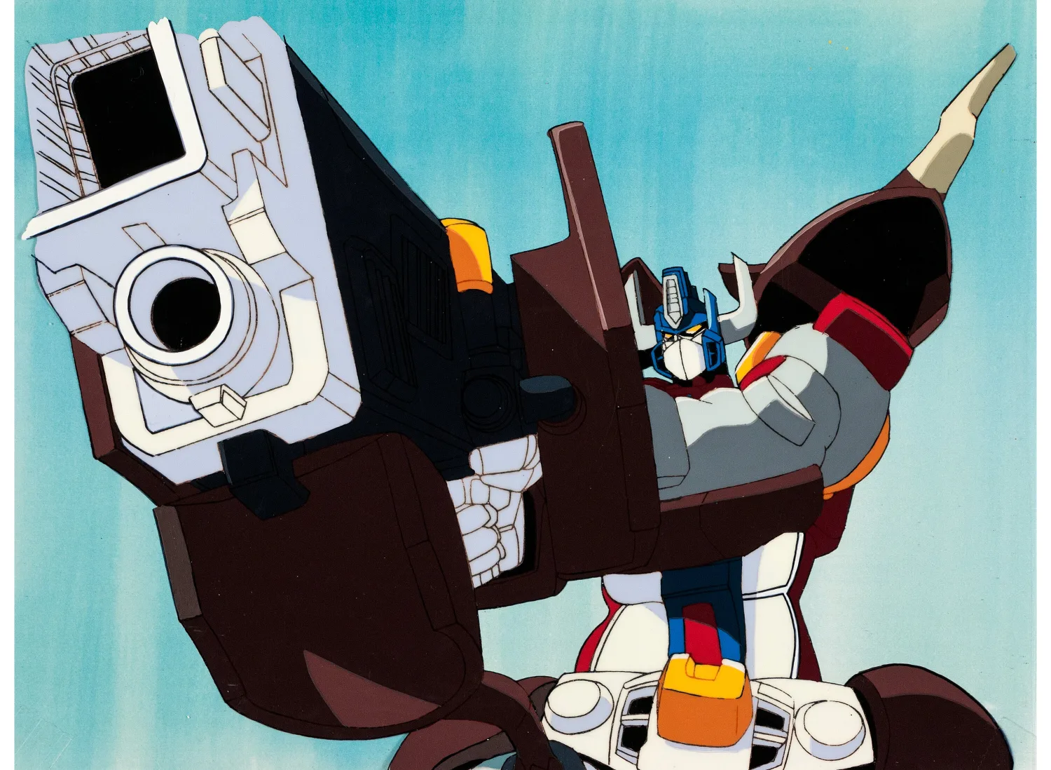 Super Life-Form Transformers: Beast Wars Neo Big Convoy Production Cel, Matching Douga, Printed Background Group of 2