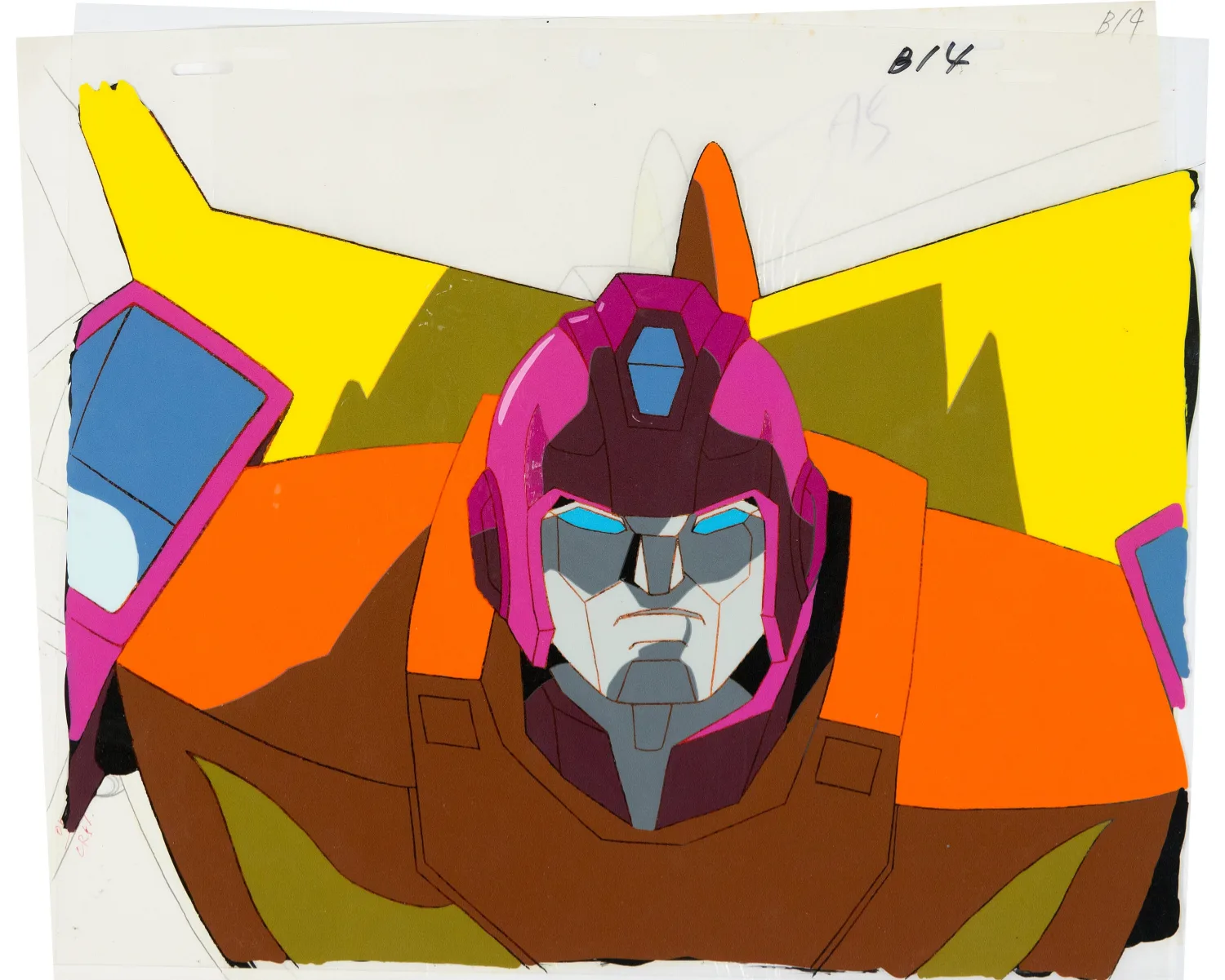 Transformers: The Movie Rodimus Prime Production Cel B14, Matching Animation Drawing