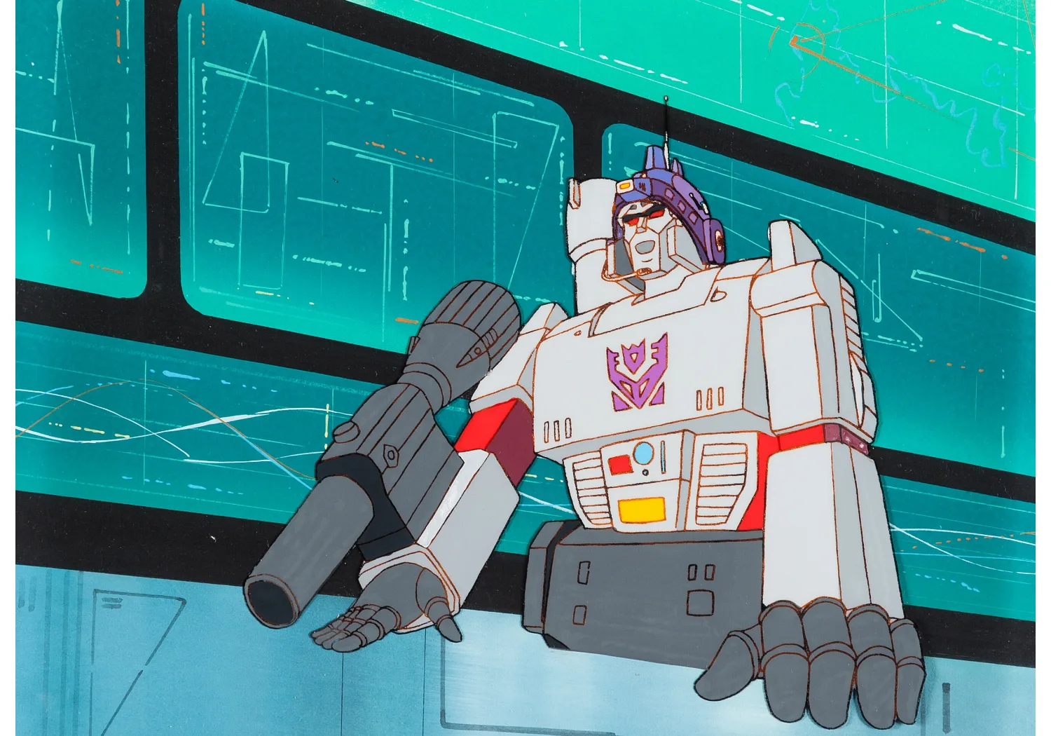 The Transformers "A Prime Problem" Megatron Production Cel with Master Background