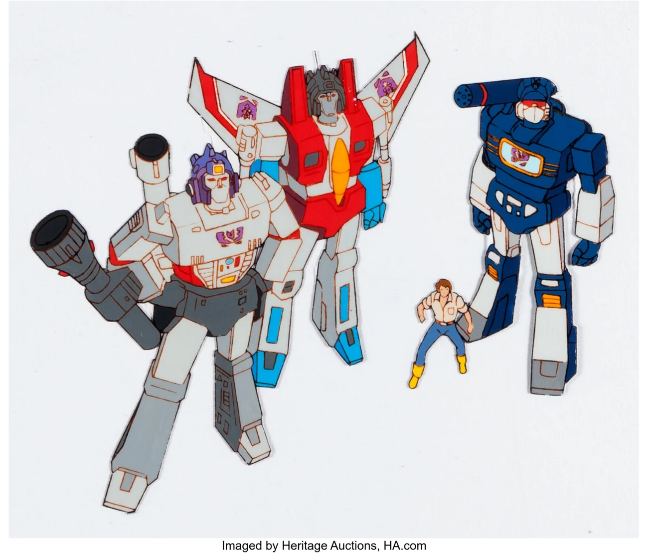 A Prime Problem: Megatron, Starscream, Soundwave & Spike Production Cel (Sunbow/Marvel, 1985)
