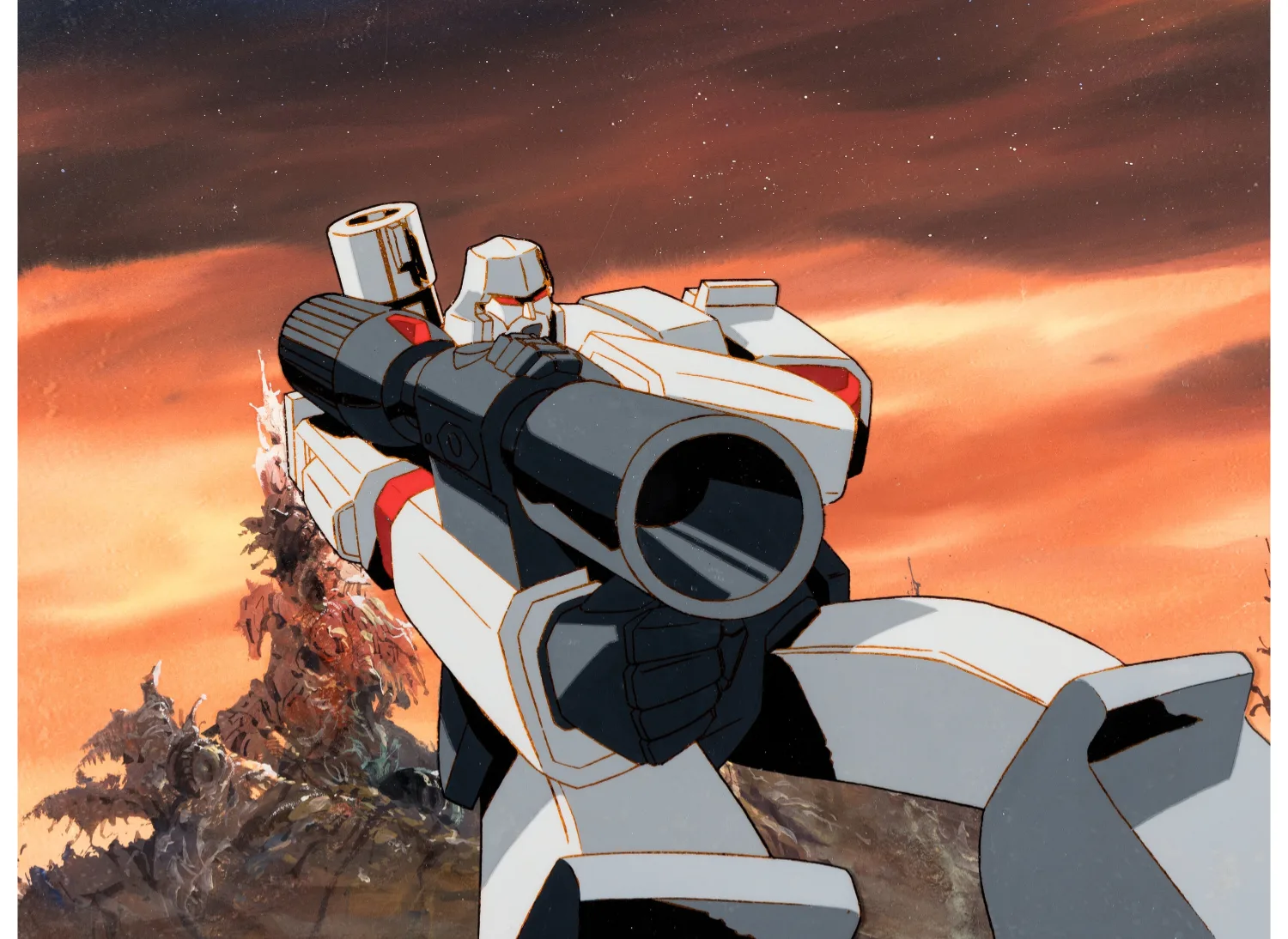 The Transformers: The Movie Megatron Production Cel with Custom Background