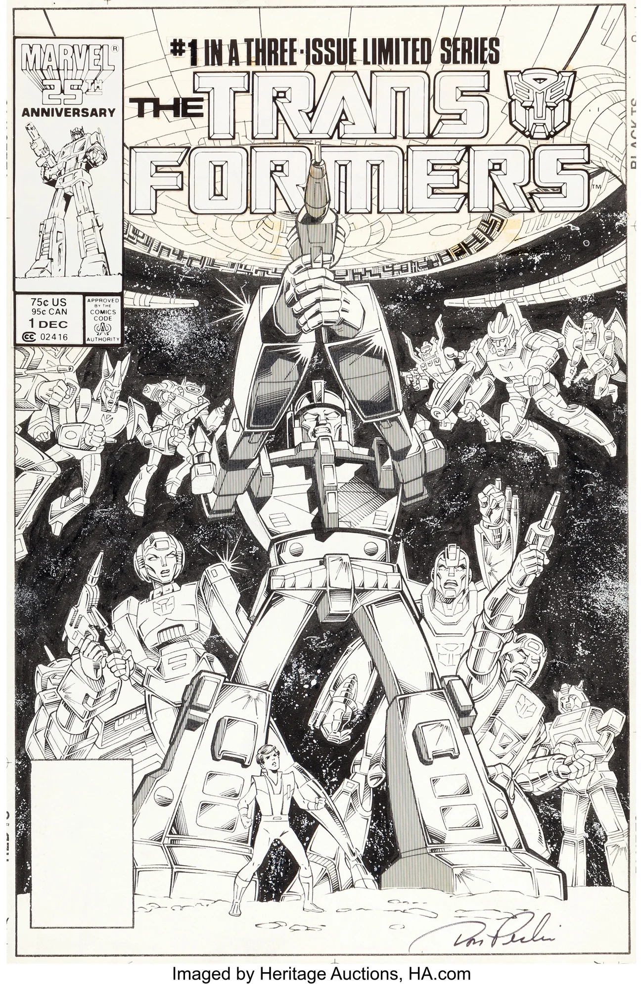 Transformers: The Movie #1 Cover Original Art (Don Perlin, Ian Akin & Brian Garvey, Marvel, 1986)