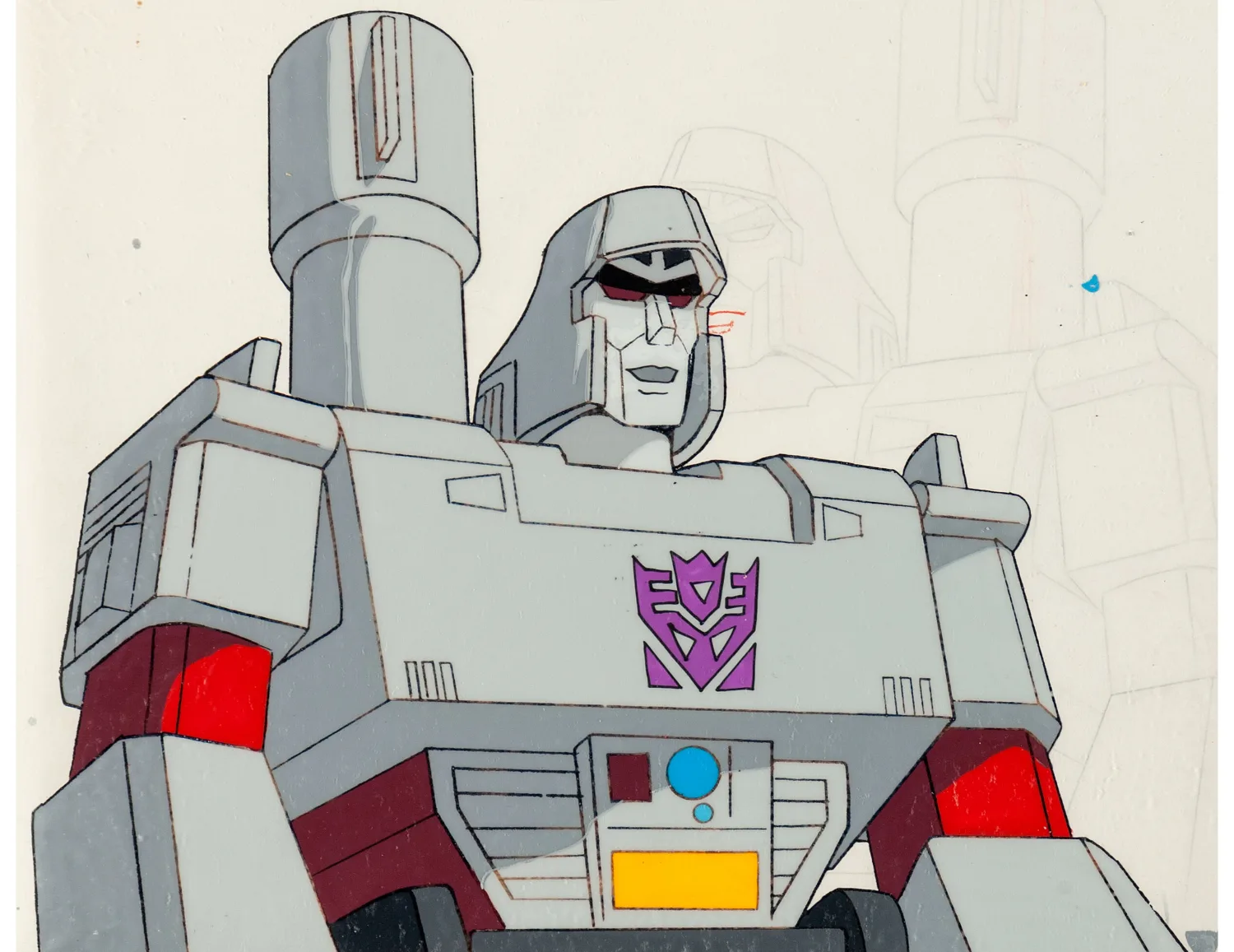 The Transformers Megatron Production Cel and Animation Drawing