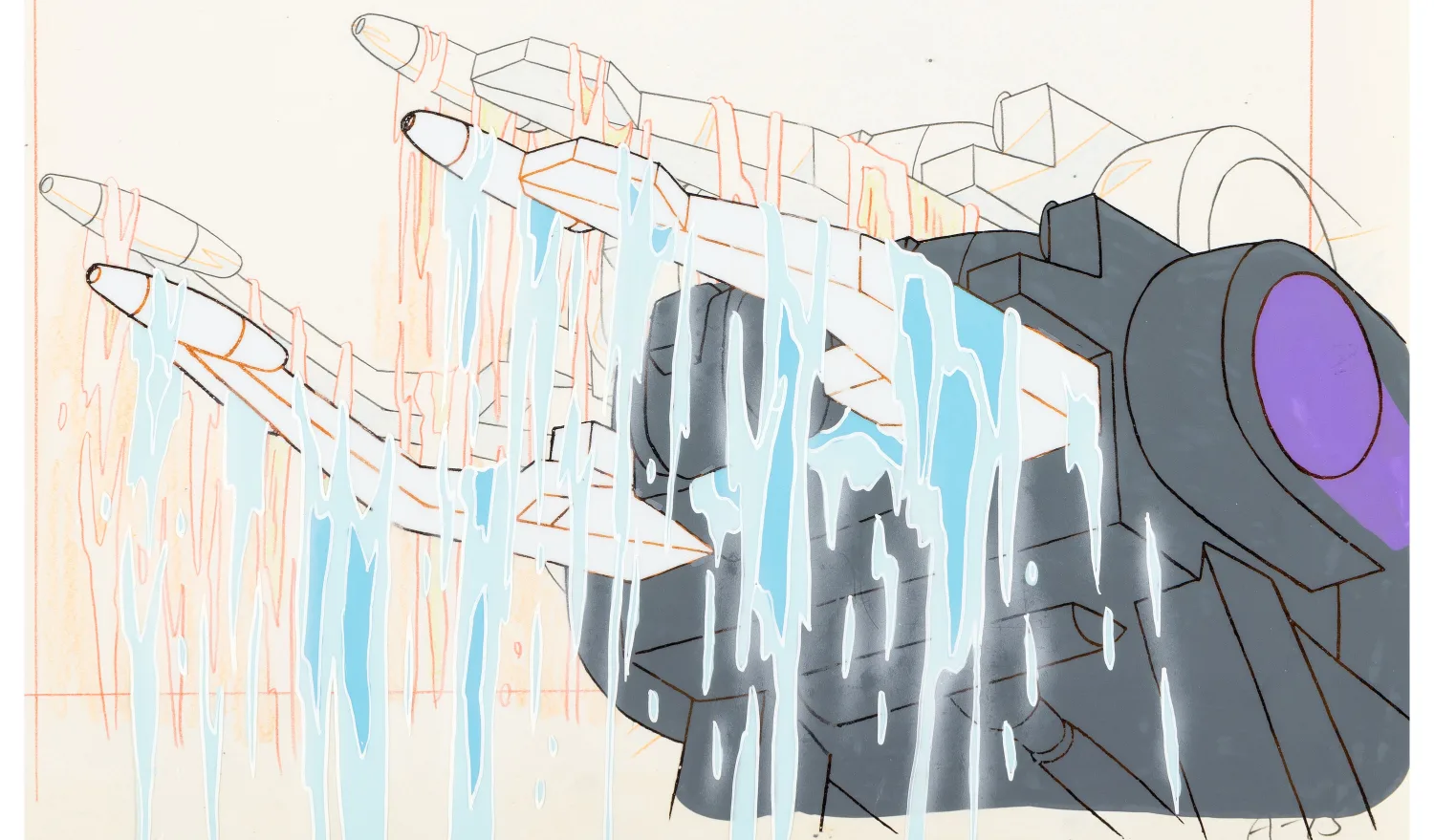 Shrapnel Production Cel and Animation Drawing (Sunbow/Marvel, c. 1984-93)