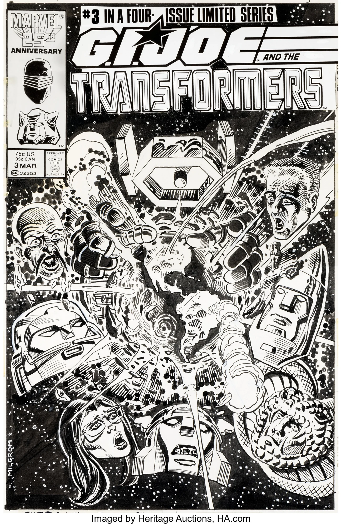 G.I. Joe and the Transformers #3 Cover Original Art (Al Milgrom, Marvel, 1987)