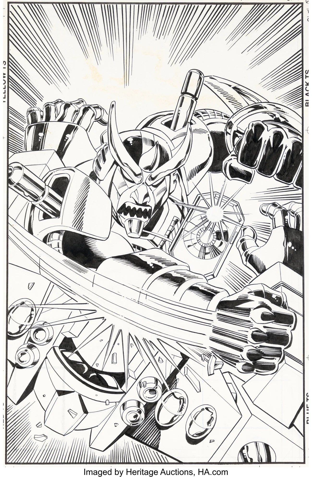 Transformers #66 Cover Original Art (Ron Frenz & Bob Layton, Marvel, 1990)