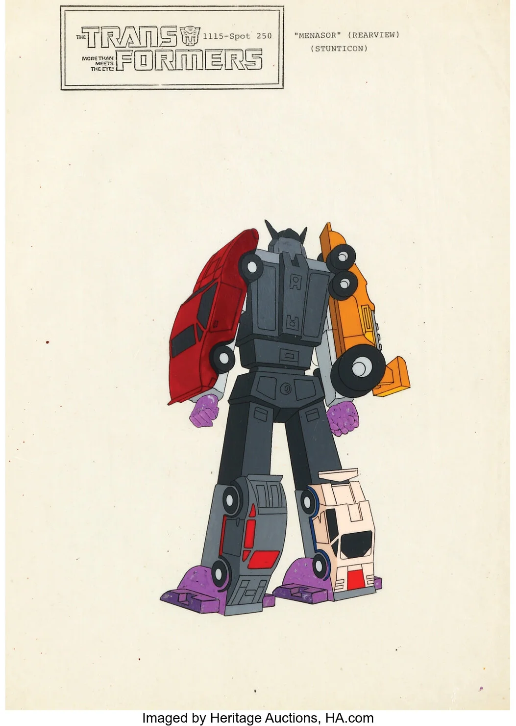Menasor Production Model Cel from The Transformers TV Series