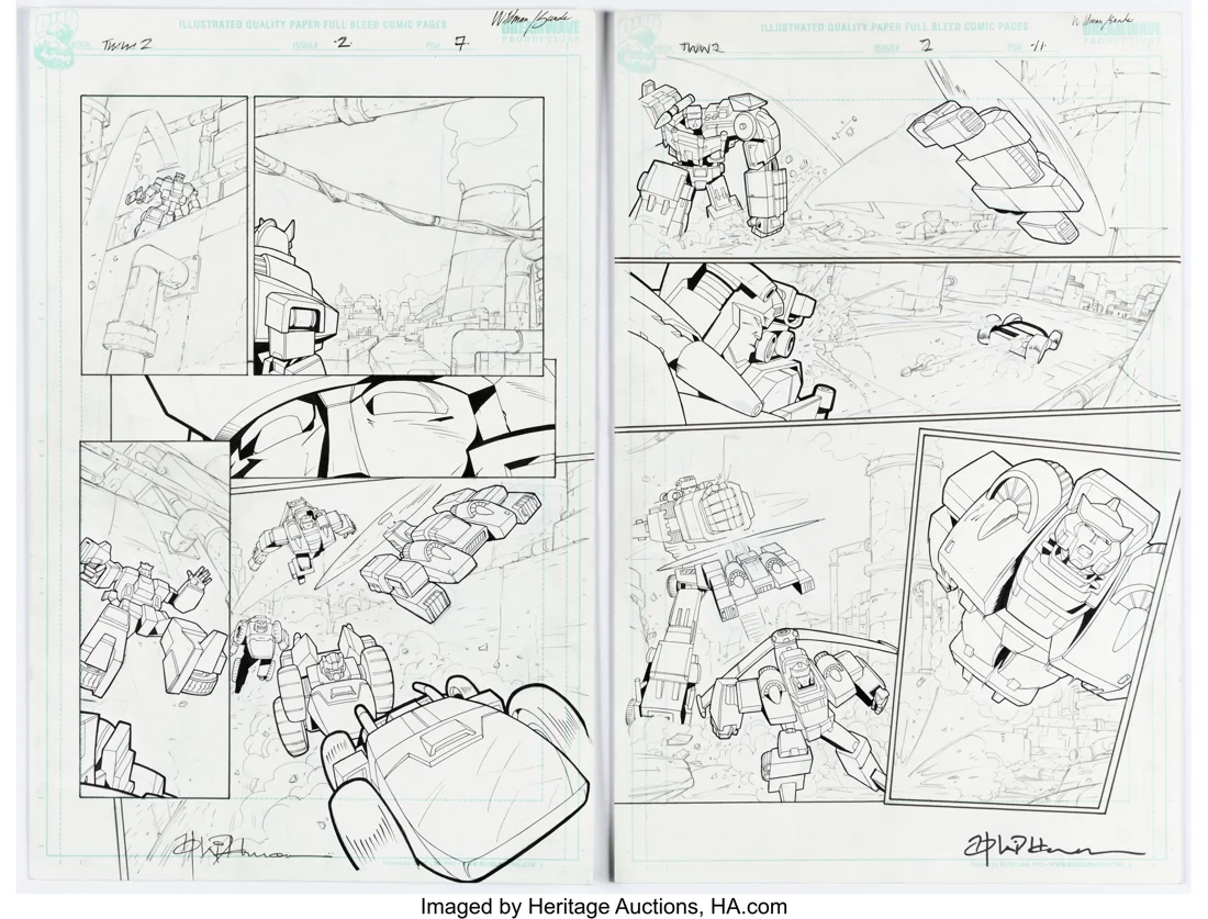 Transformers: War Within: Dark Ages #2 Story Pages 7 and 11 Original Art (IDW)