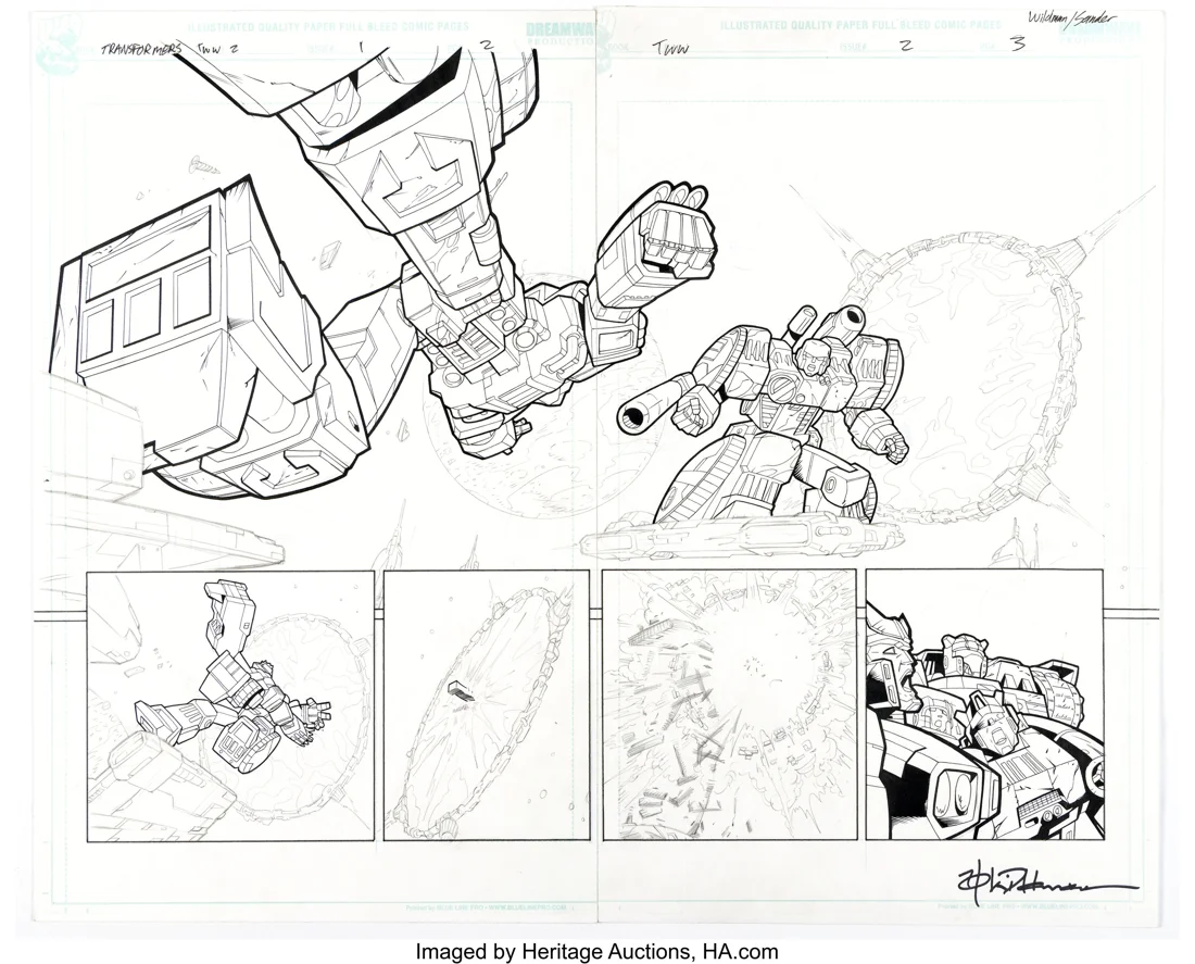 Transformers: War Within: The Dark Ages #1 Double Page Spread Original Art (IDW)