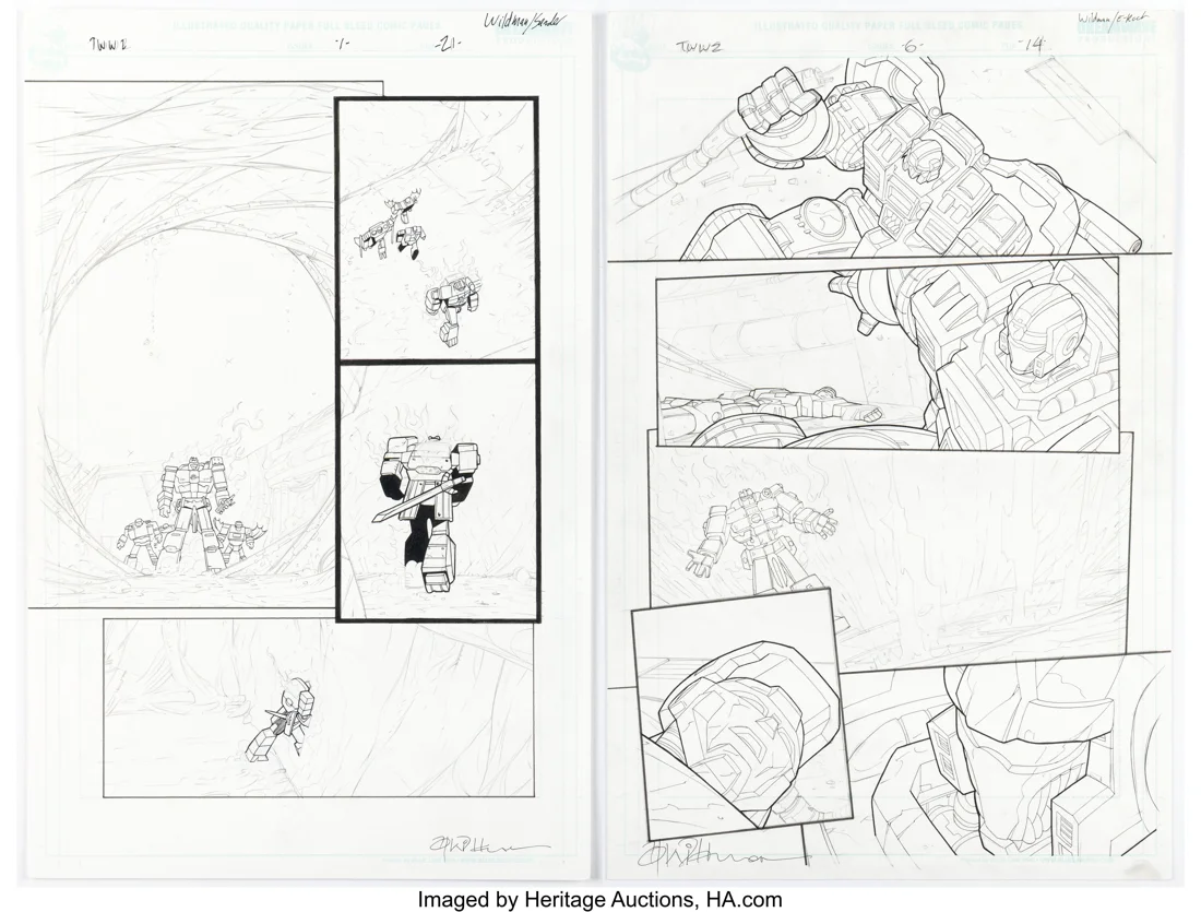 Transformers: War Within: The Dark Ages Grimlock Story Pages Original Art (IDW)