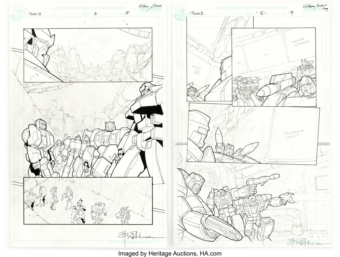 Transformers: War Within: The Dark Ages #2 and #5 Story Pages Original Art (IDW)