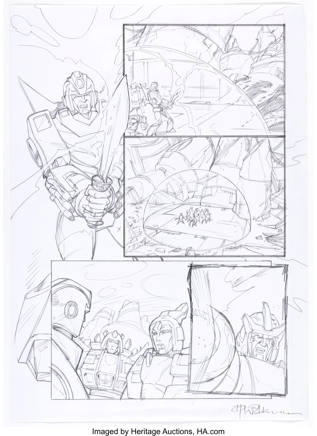 Transformers: Regeneration One #100 Story Page 9 Preliminary Original Art (IDW, 2014)
