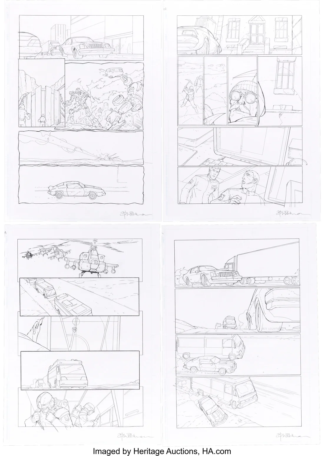 Transformers: Movie Prequel Complete Issue Original Art, Group of 12 with Script and Signed Issue (IDW, 2007)