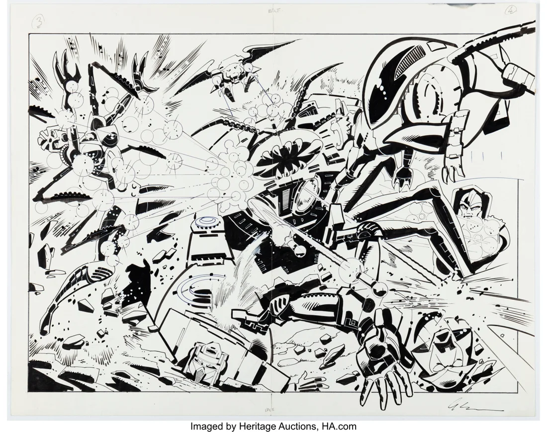Transformers: Beast Wars: Reaching the Omega Point, Terminus Double Splash Page 3-4 Original Art (3H Productions, 2000)