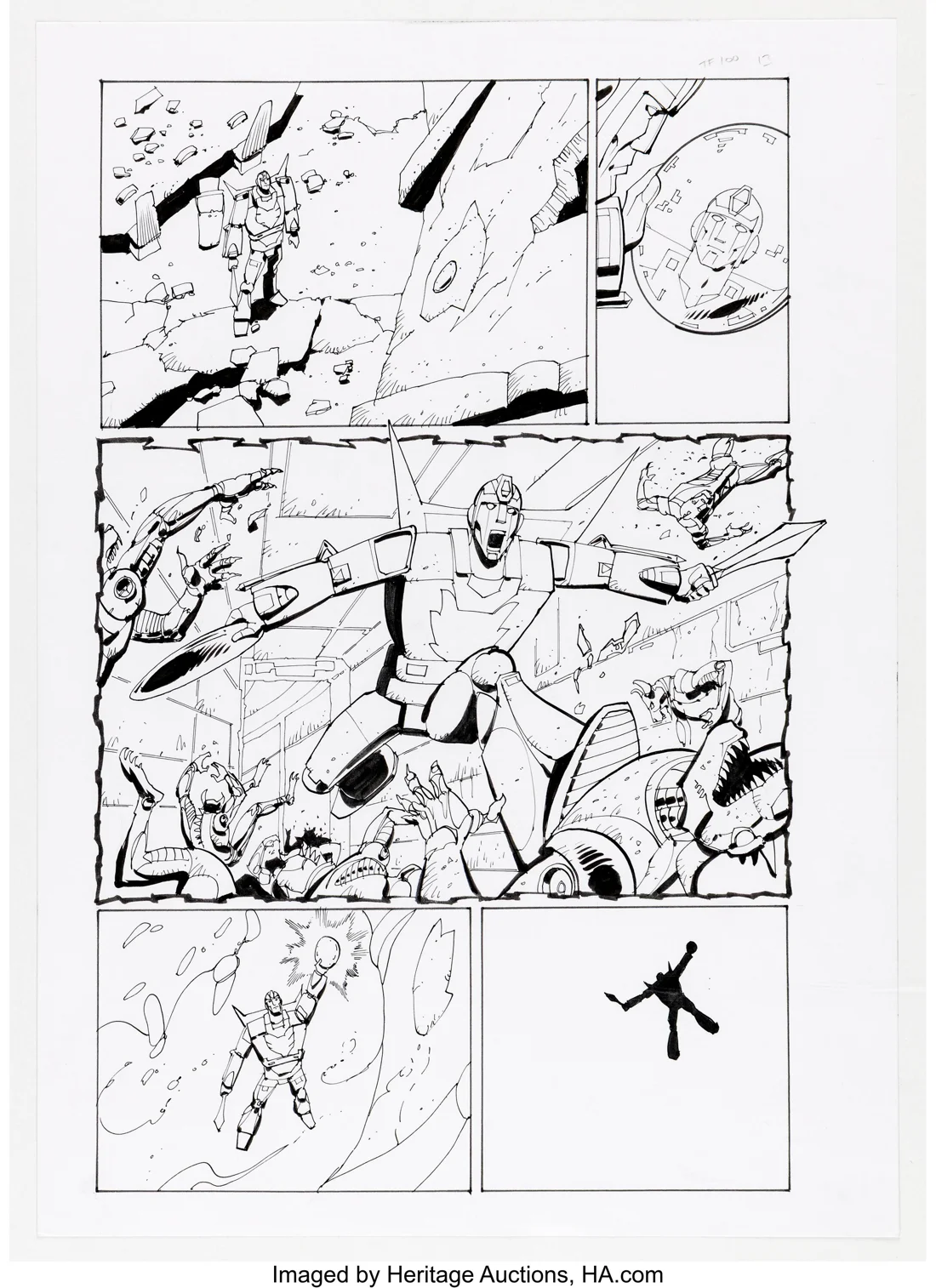 Transformers: Regeneration One #100 Story Page 13 Original Art (IDW, 2014)