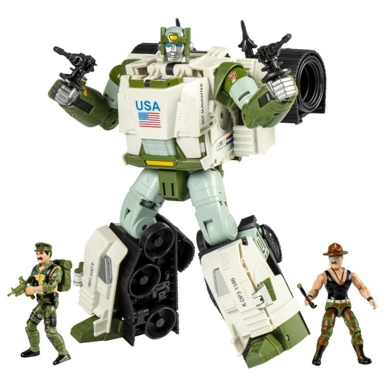 Transformers Collaborative G.I. Joe x Transformers Autobot Kup Triple "T" with Sgt. Slaughter and Leatherneck