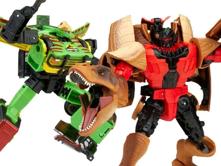 Transformers Collaborative Jurassic Park x Transformers Tyrannocon Rex and JP93 Two-Pack