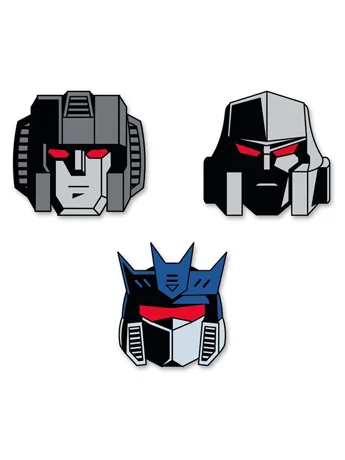 Transformers Decepticons Heads Pin Set view 2