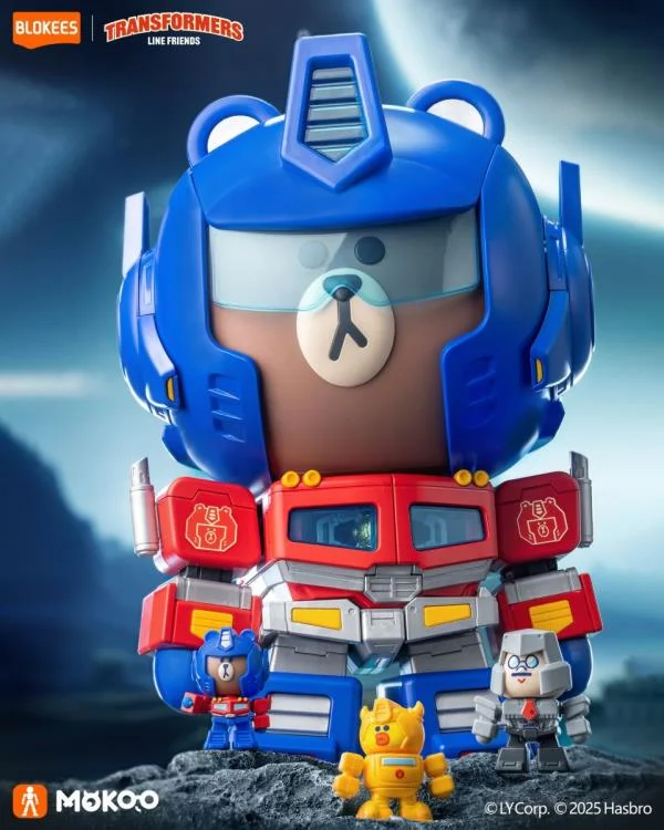Transformers x Line Friends Mokoo Mega Optimus Prime x Brown Figure