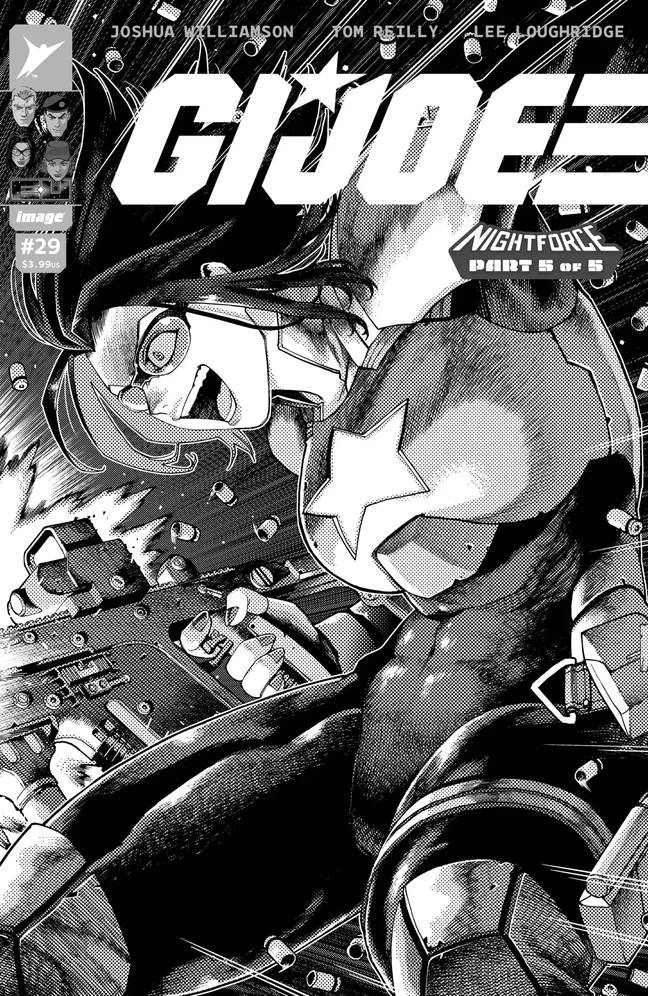 Manabu Yashiro's manga variant cover for G.I. Joe issue 29, with a logo flag reading Nightforce Part 5 of 5