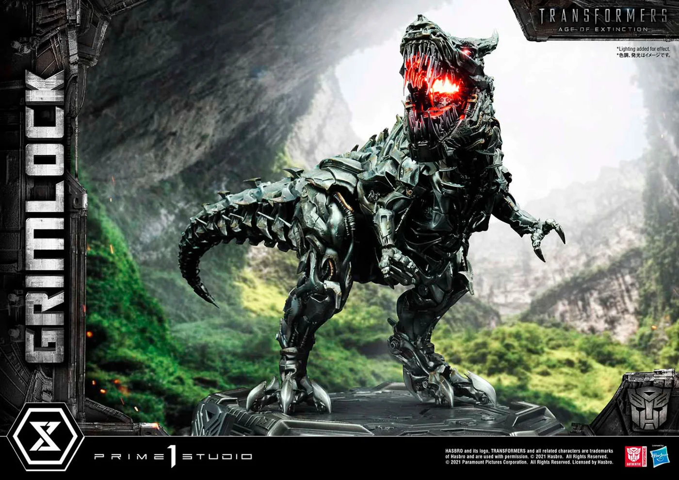 Grimlock Statue (T-Rex, LED) view 3